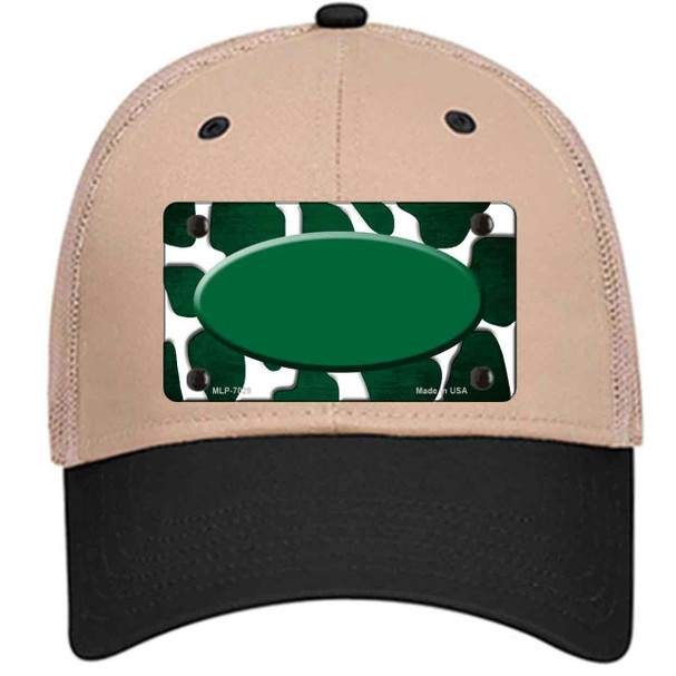 Green White Oval Giraffe Oil Rubbed Novelty License Plate Hat