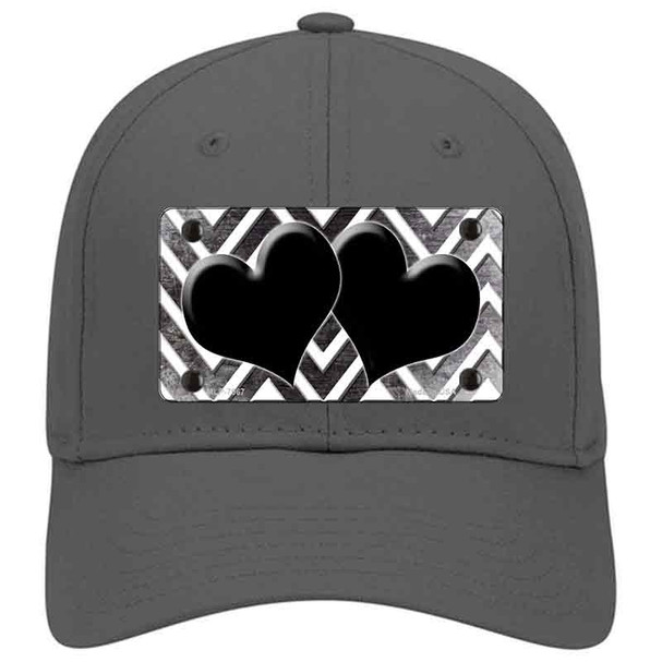 Black White Hearts Chevron Oil Rubbed Novelty License Plate Hat