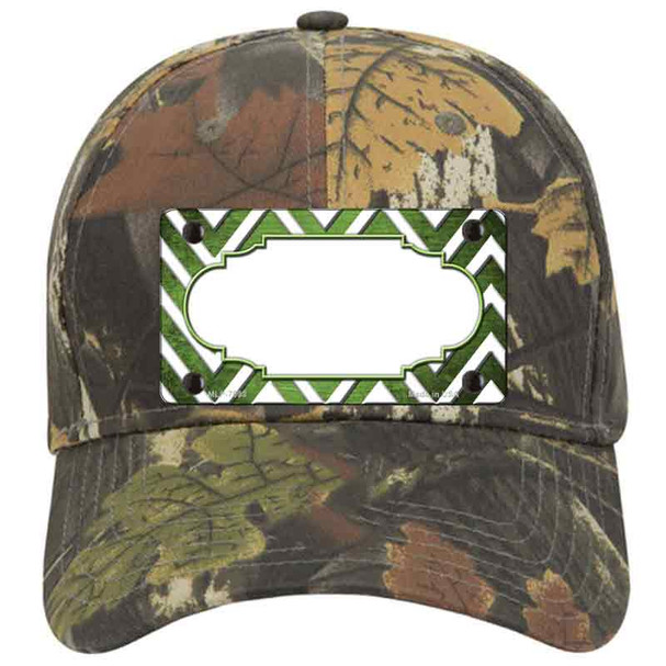 Lime Green White Chevron Scallop Oil Rubbed Novelty License Plate Hat