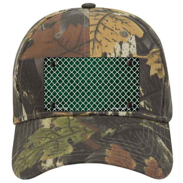 Green White Quatrefoil Oil Rubbed Novelty License Plate Hat