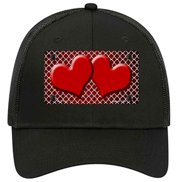 Red White Quatrefoil Hearts Oil Rubbed Novelty License Plate Hat