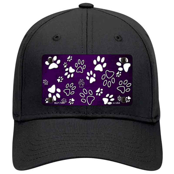 Purple White Paw Oil Rubbed Novelty License Plate Hat