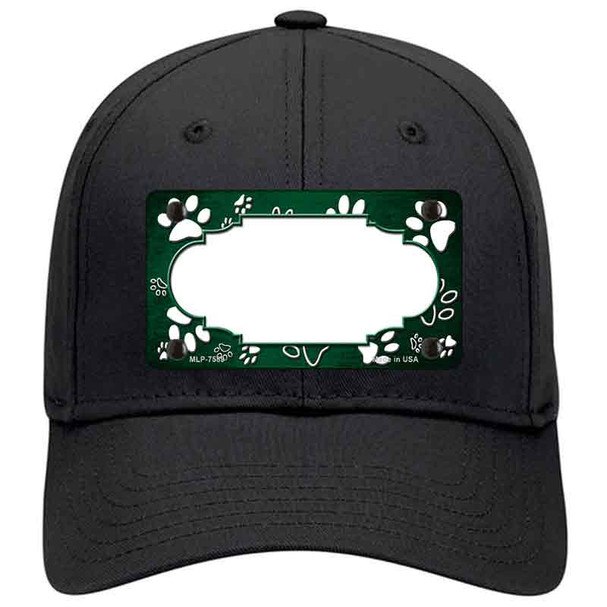 Paw Scallop Green White Novelty License Plate Hat