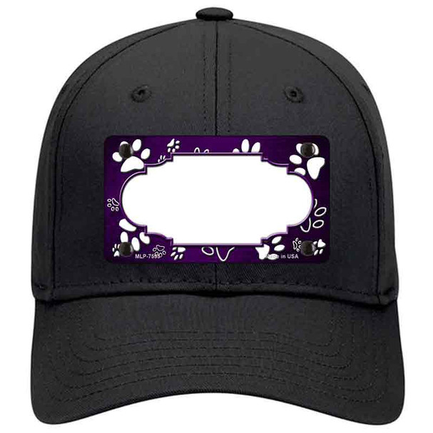 Paw Scallop Purple White Novelty License Plate Hat