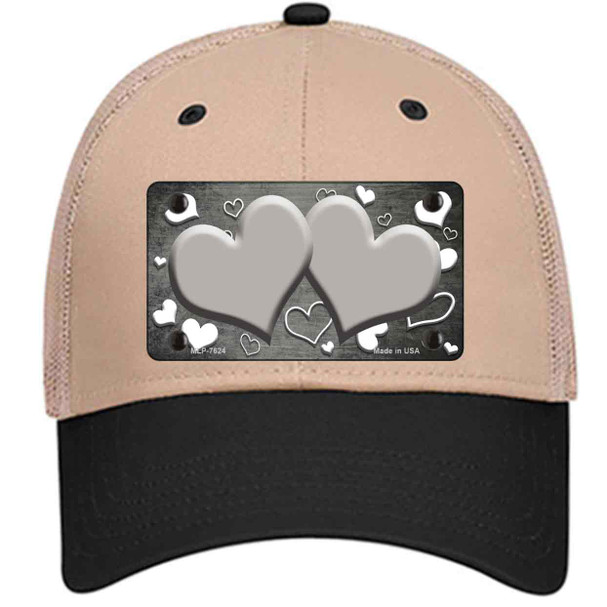 Gray White Love Hearts Oil Rubbed Novelty License Plate Hat