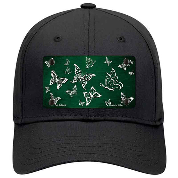 Green White Butterfly Oil Rubbed Novelty License Plate Hat