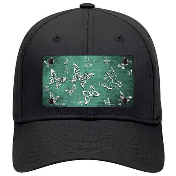 Mint White Butterfly Oil Rubbed Novelty License Plate Hat