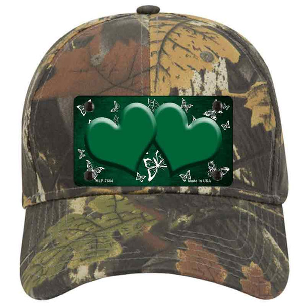 Green White Hearts Butterfly Oil Rubbed Novelty License Plate Hat