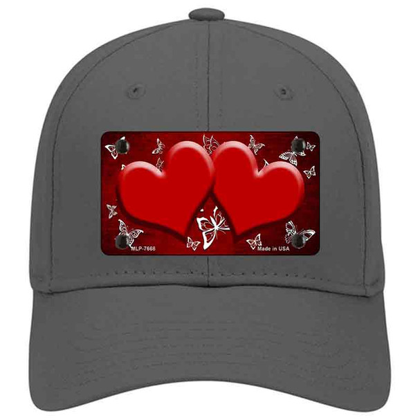 Red White Hearts Butterfly Oil Rubbed Novelty License Plate Hat