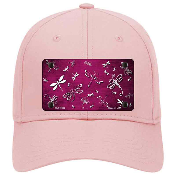 Pink White Dragonfly Oil Rubbed Novelty License Plate Hat