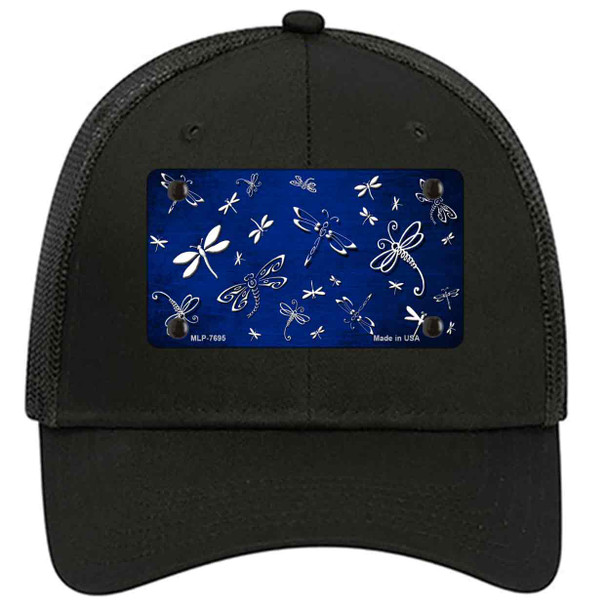 Blue White Dragonfly Oil Rubbed Novelty License Plate Hat