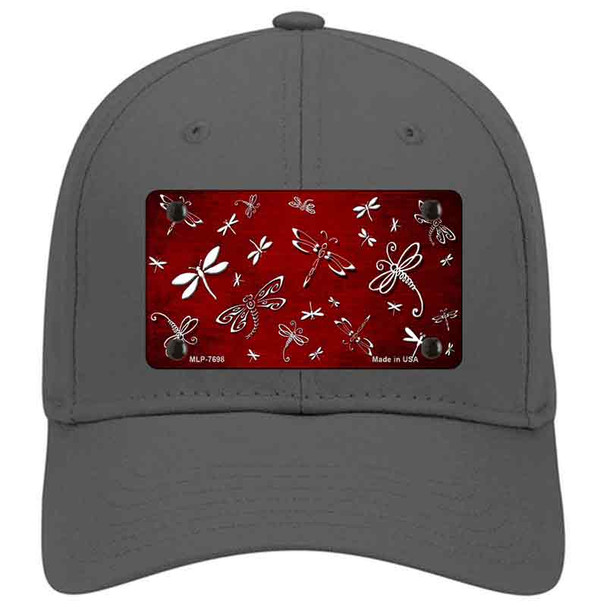 Red White Dragonfly Oil Rubbed Novelty License Plate Hat