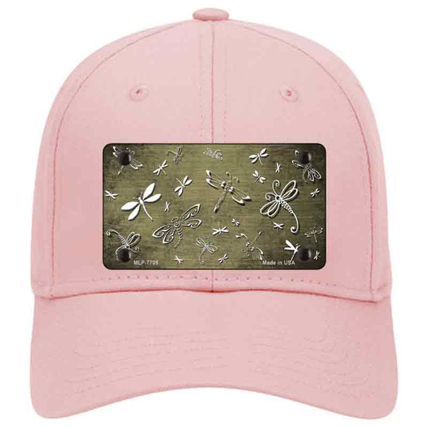 Gold White Dragonfly Oil Rubbed Novelty License Plate Hat