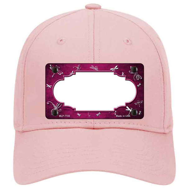 Pink White Dragonfly Scallop Oil Rubbed Novelty License Plate Hat