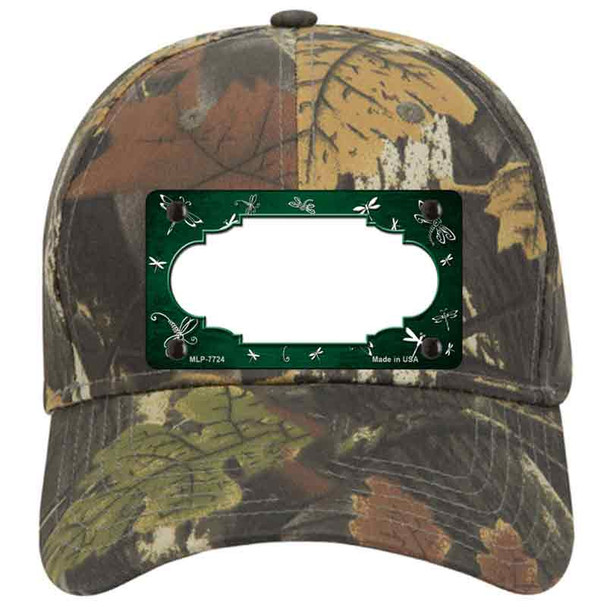 Green White Dragonfly Scallop Oil Rubbed Novelty License Plate Hat