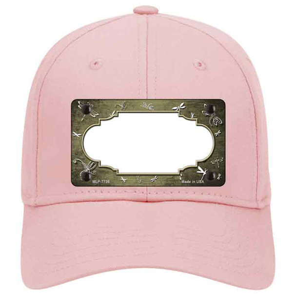 Gold White Dragonfly Scallop Oil Rubbed Novelty License Plate Hat