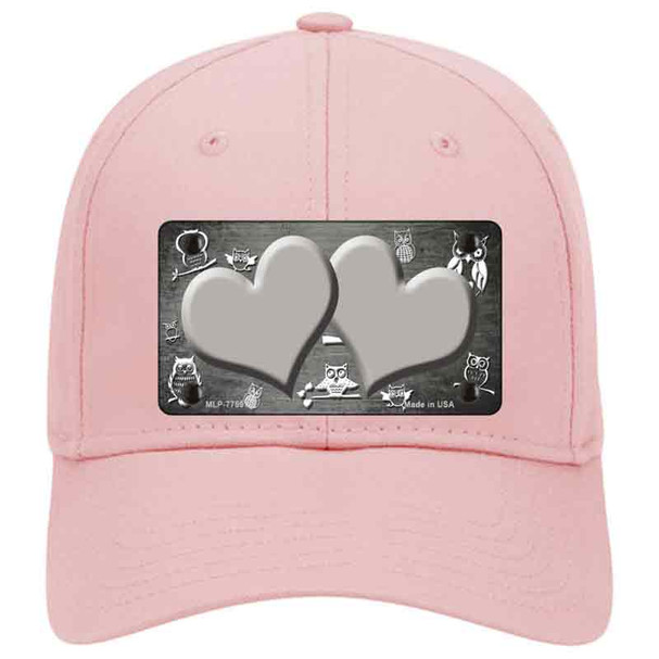 Gray White Owl Hearts Oil Rubbed Novelty License Plate Hat
