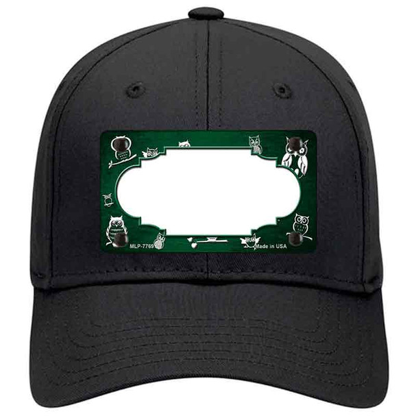 Green White Owl Scallop Oil Rubbed Novelty License Plate Hat