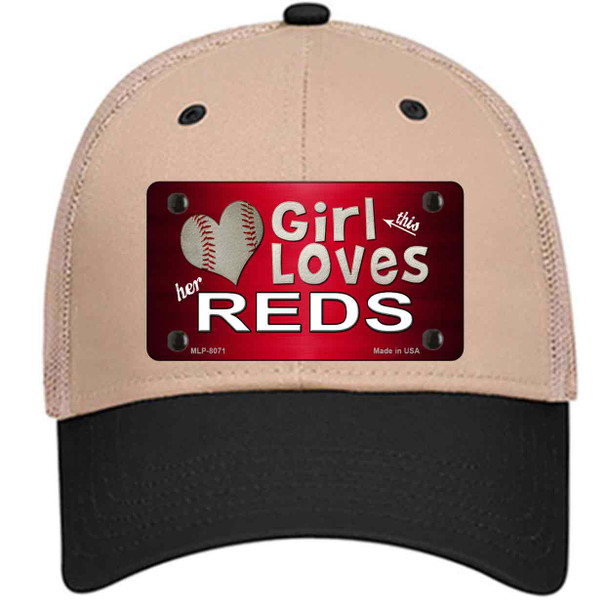 This Girl Loves Her Reds Novelty License Plate Hat