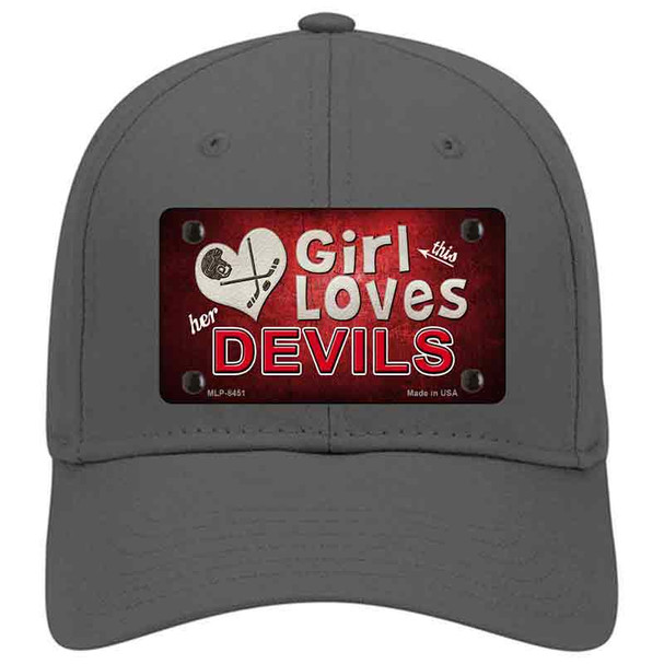 This Girl Loves Her Devils Novelty License Plate Hat