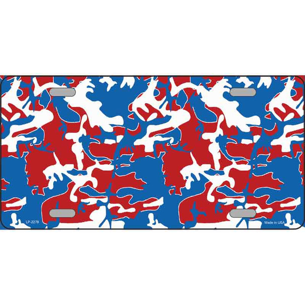 Patriotic Camouflage Metal Novelty License Plate