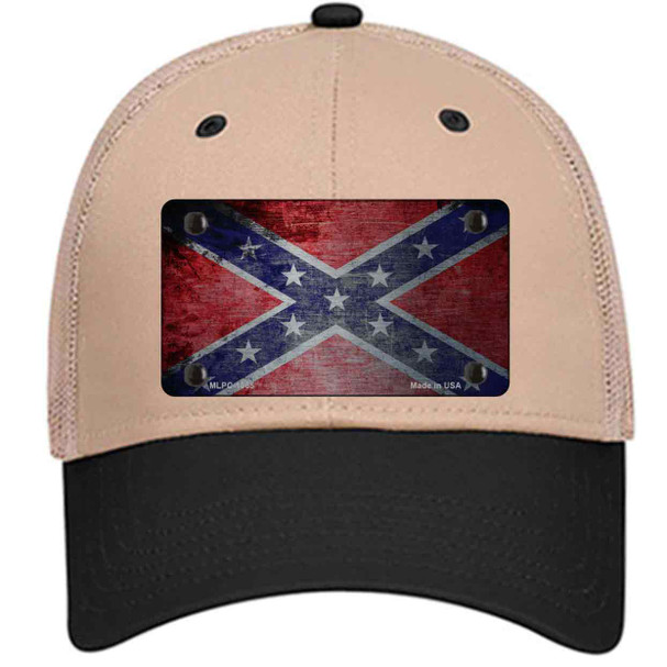 Confederate Flag Scratched Chrome Novelty License Plate Hat