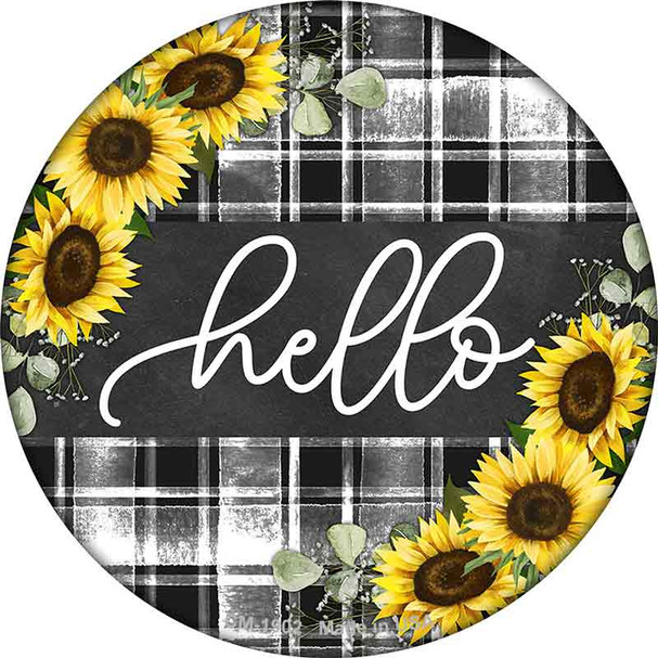 Hello Sunflowers Novelty Circle Coaster Set of 4