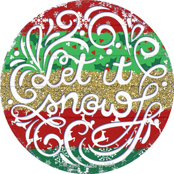 Let it Snow Christmas Novelty Circle Coaster Set of 4