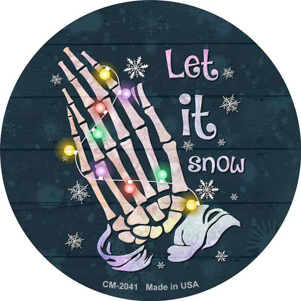 Let it Snow Skeleton Hands Novelty Circle Coaster Set of 4