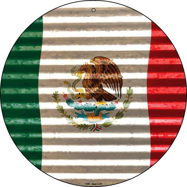 Mexico Flag Novelty Metal Circle Sign