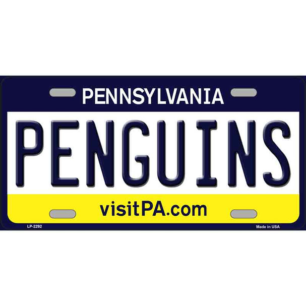 Penguins Pennsylvania Novelty State Metal License Plate