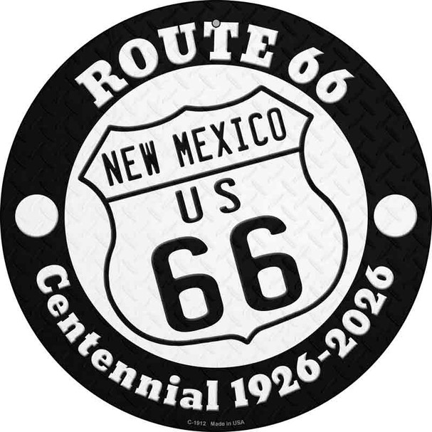 New Mexico Route 66 Centennial Novelty Metal Circle Sign