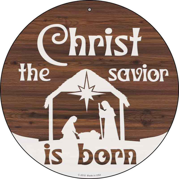 Christ The Savior is Born Novelty Circle Coaster Set of 4 Smart