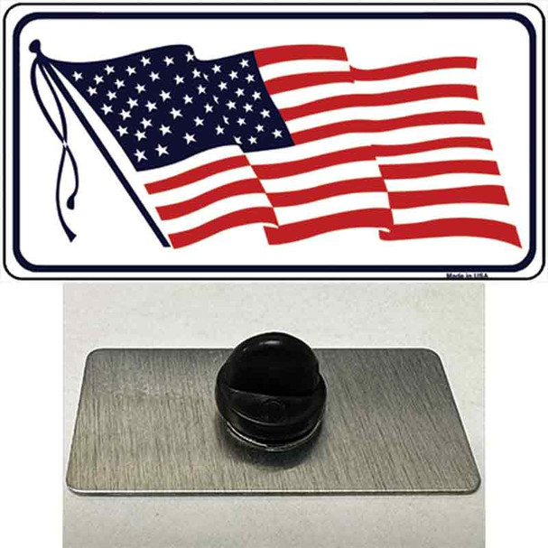 American Flag Waving White Wholesale Novelty Metal Hat Pin