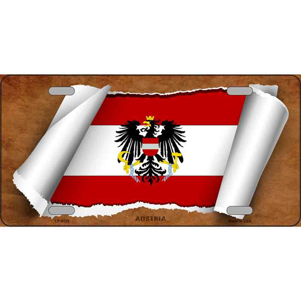 Austria Flag Scroll Metal Novelty License Plate