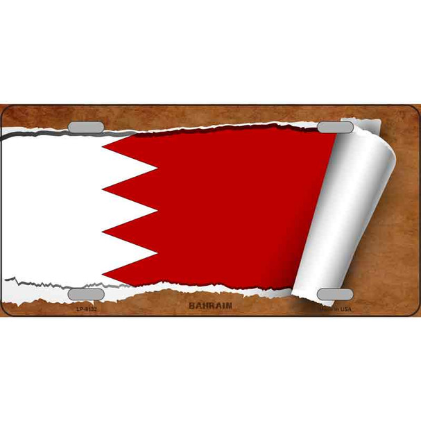 Bahrain Flag Scroll Metal Novelty License Plate