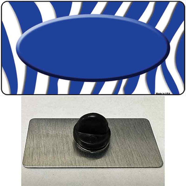 Blue White Zebra Blue Center Oval Wholesale Novelty Metal Hat Pin