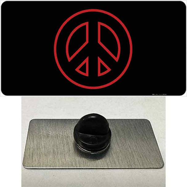 Red Peace Sign Wholesale Novelty Metal Hat Pin