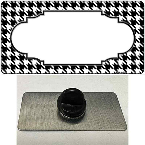 White Black Houndstooth Scallop Center Wholesale Novelty Metal Hat Pin