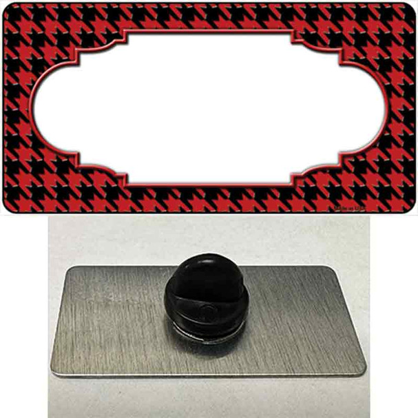 Red Black Houndstooth Scallop Center Wholesale Novelty Metal Hat Pin