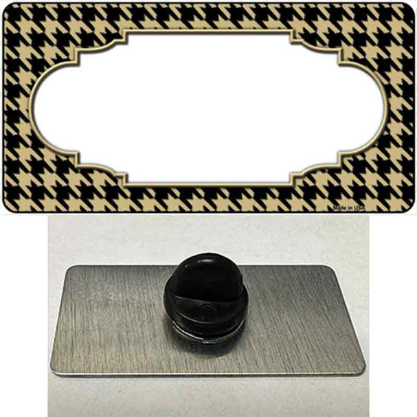 Gold Black Houndstooth Scallop Center Wholesale Novelty Metal Hat Pin