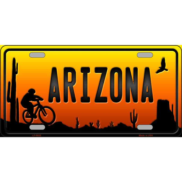 Biker Arizona Scenic Novelty Metal License Plate