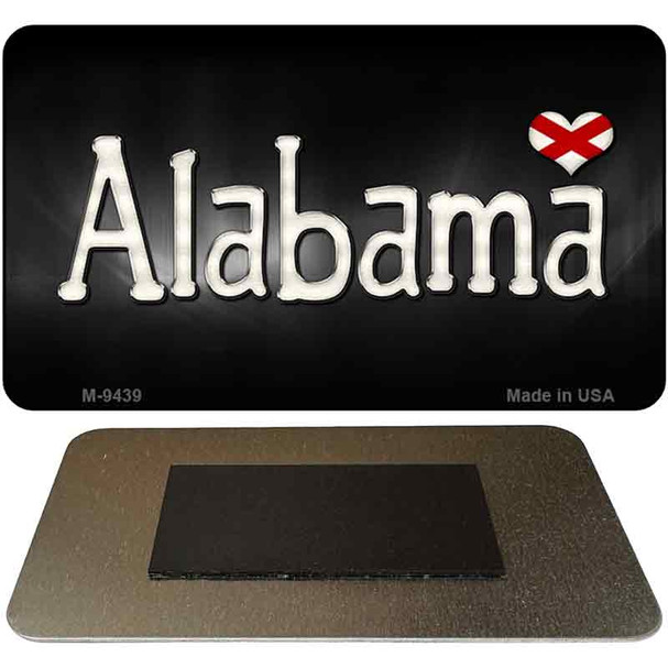 Alabama Flag Script Novelty Metal Magnet M-9439