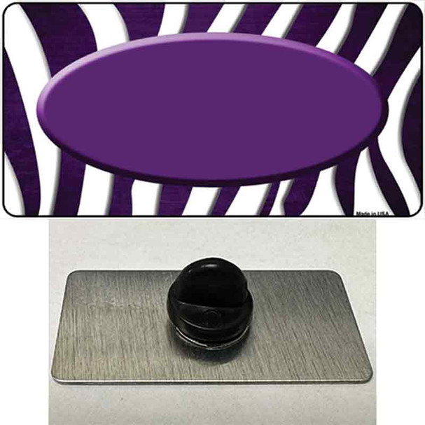 Purple White Zebra Oval Oil Rubbed Wholesale Novelty Metal Hat Pin
