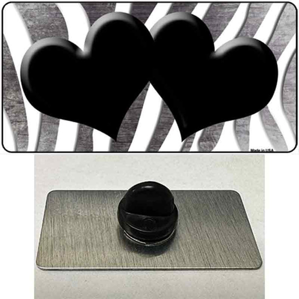 Black White Zebra Hearts Oil Rubbed Wholesale Novelty Metal Hat Pin