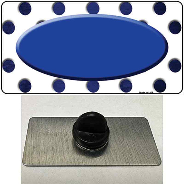 Blue White Dots Oval Oil Rubbed Wholesale Novelty Metal Hat Pin