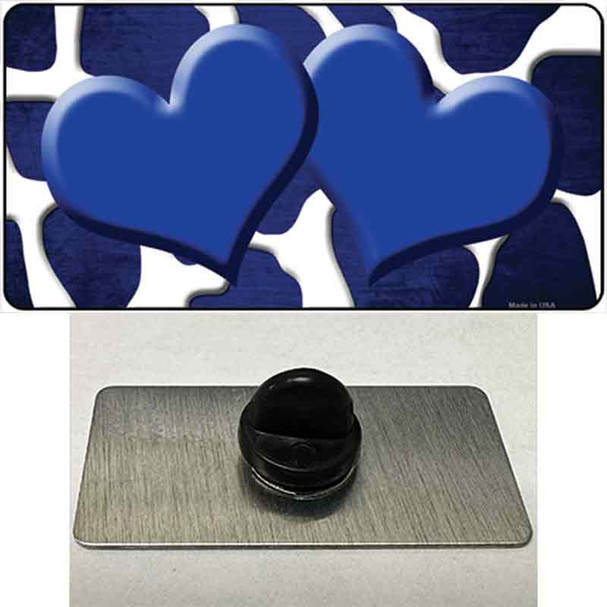 Blue White Hearts Giraffe Oil Rubbed Wholesale Novelty Metal Hat Pin