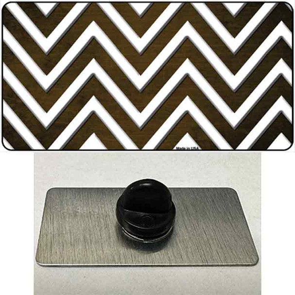 Brown White Chevron Oil Rubbed Wholesale Novelty Metal Hat Pin