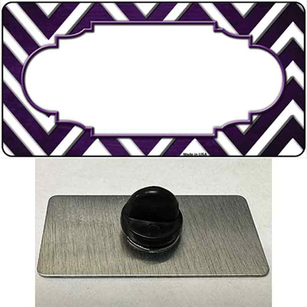 Purple White Chevron Scallop Oil Rubbed Wholesale Novelty Metal Hat Pin