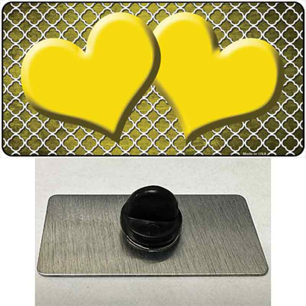 Yellow White Quatrefoil Hearts Oil Rubbed Wholesale Novelty Metal Hat Pin